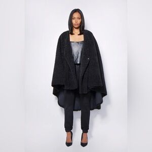 NWT RtA SIZE XS/S  BLIX PONCHO COAT in BLACK SHERPA